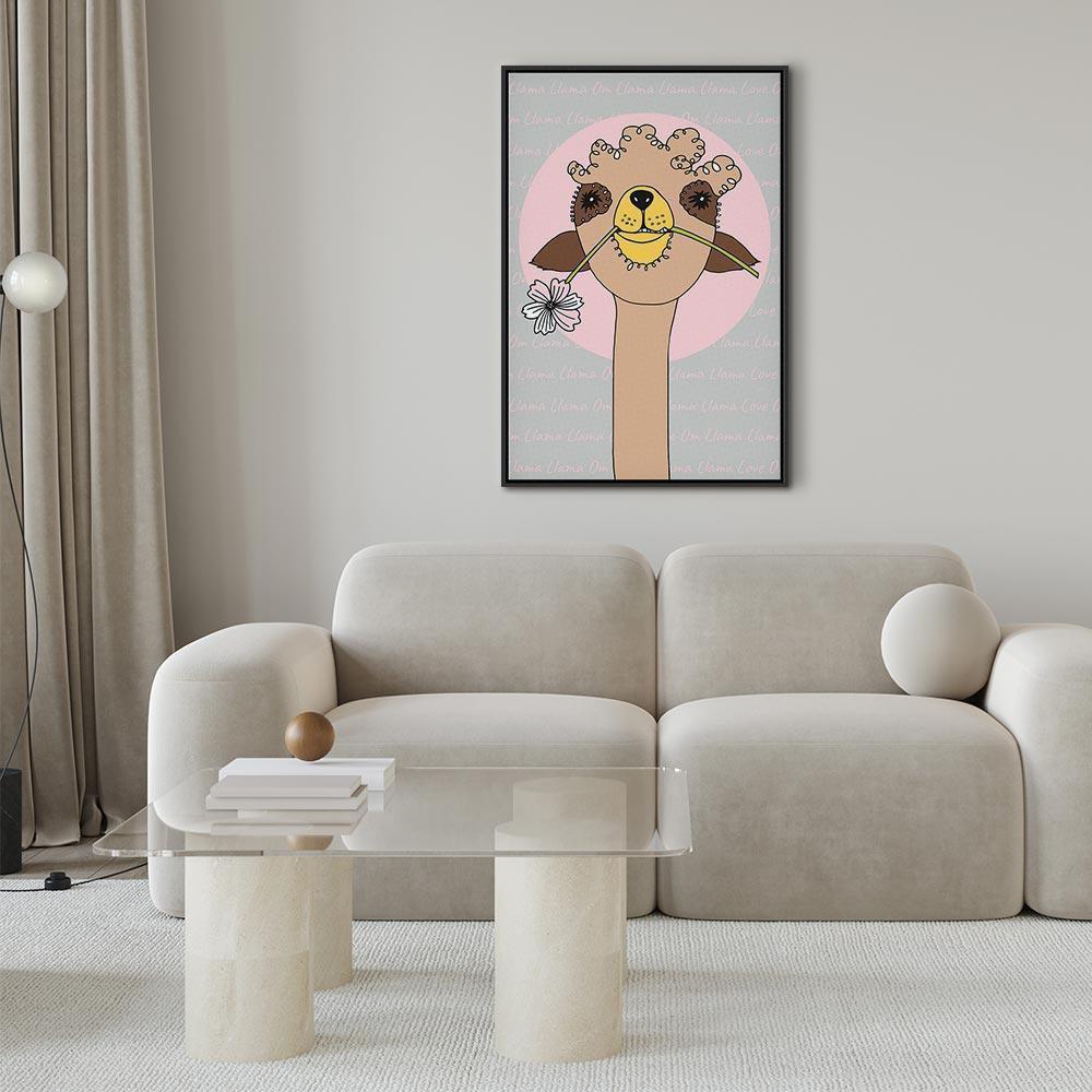 Leinwandbild - Happy Llama (1 Part) Vertical