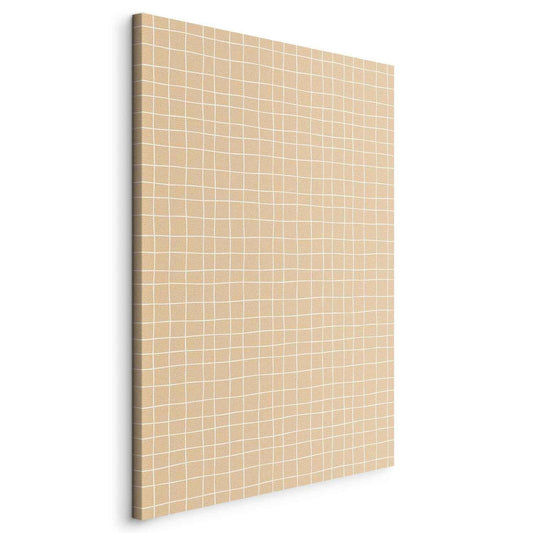 Leinwandbild - Waving Lines - Creamy Grid on a Noisy Pastel Background Artgeist