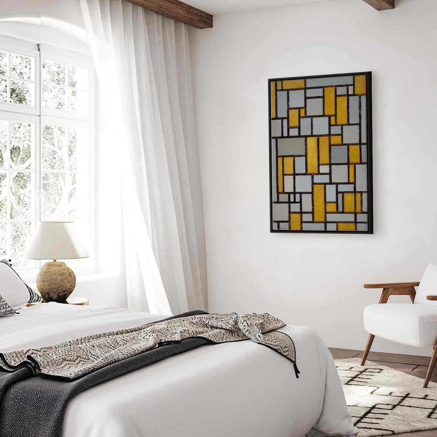 Leinwandbild - Piet Mondrian – Composition with grid 5