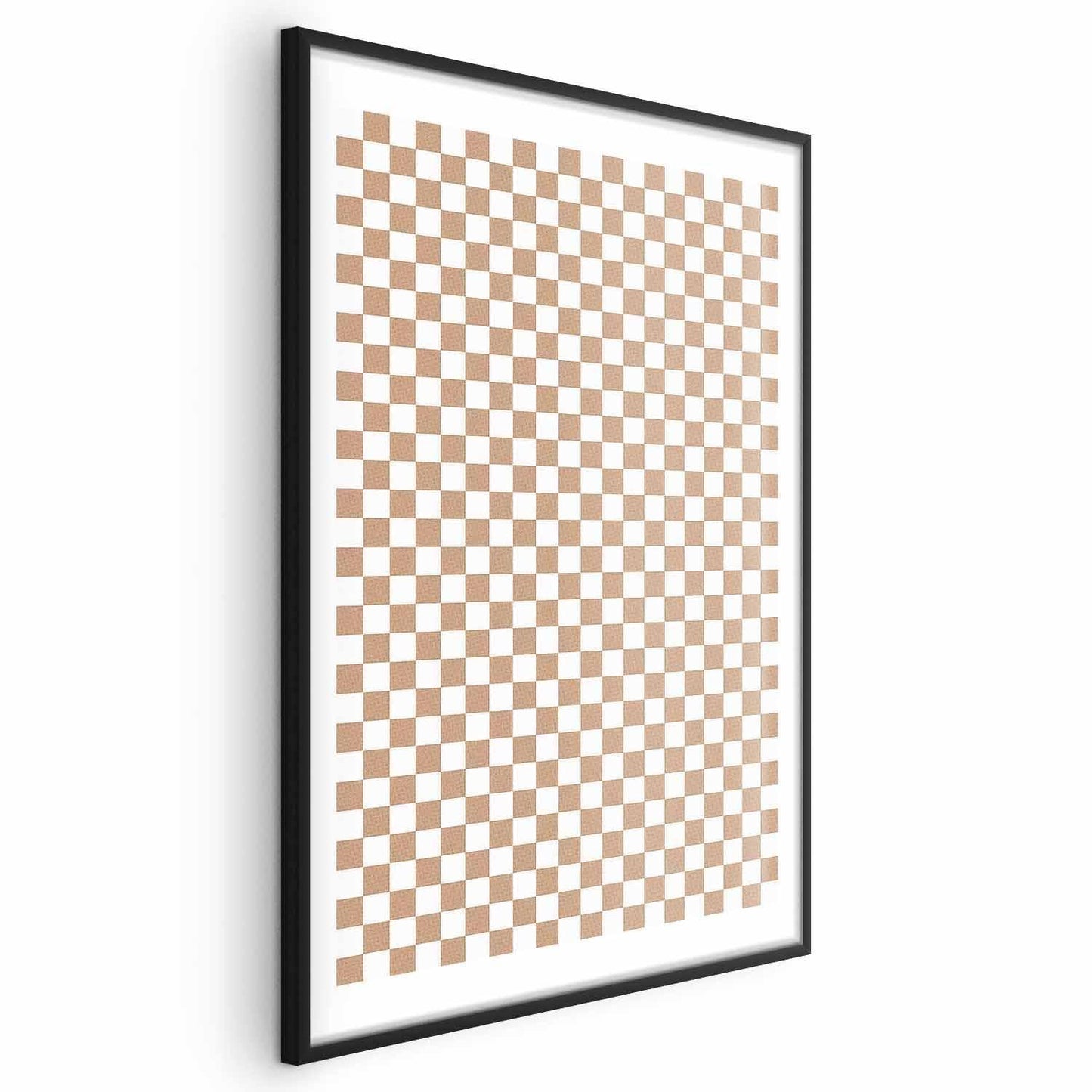 Poster - Geometry and Browns - a chessboard pattern in neutral shades Artgeist