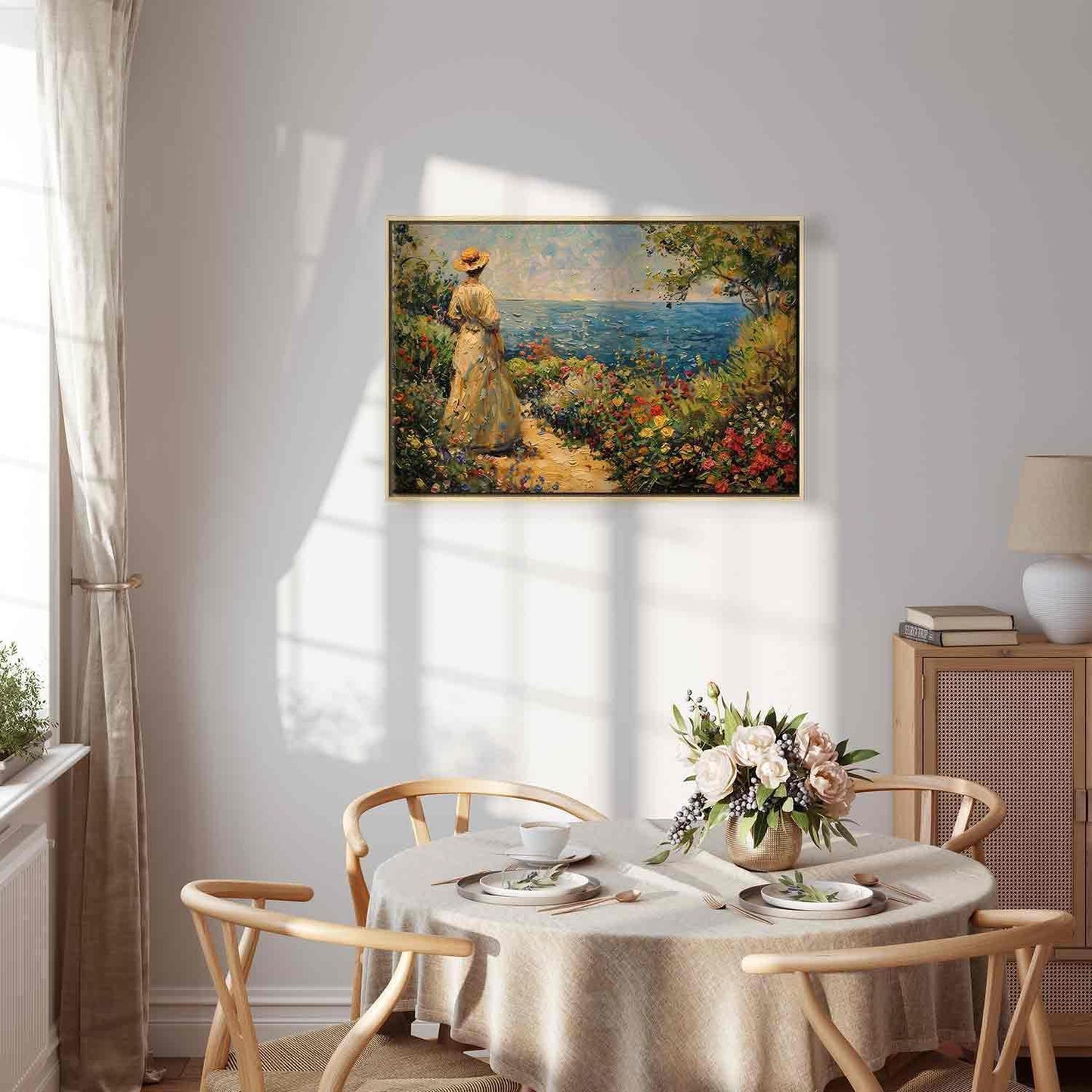 Leinwandbild - Nostalgic impression - a pensive woman contemplating