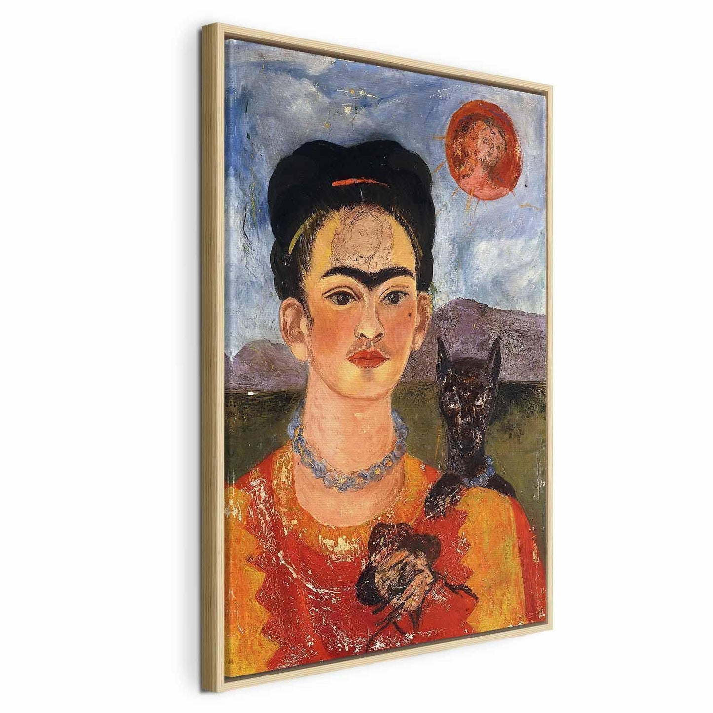 Leinwandbild - Frida Kahlo – Self-Portrait with Diego on My Breast