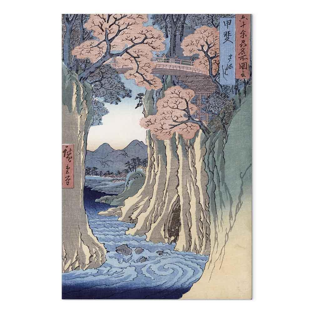 Leinwandbild - Utagawa Hiroshige – The monkey bridge in the Kai province