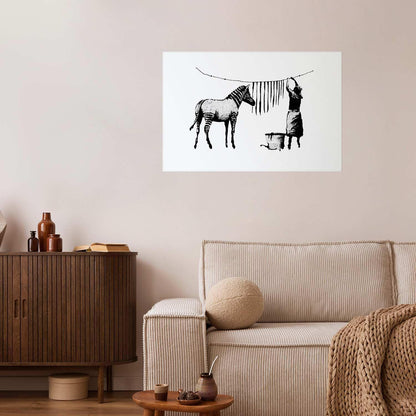 Poster - Banksy: Zebra Washing