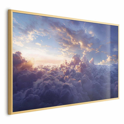 Poster - Sun in Hiding: The Golden Face of the Sky Over the Cloudy Sea