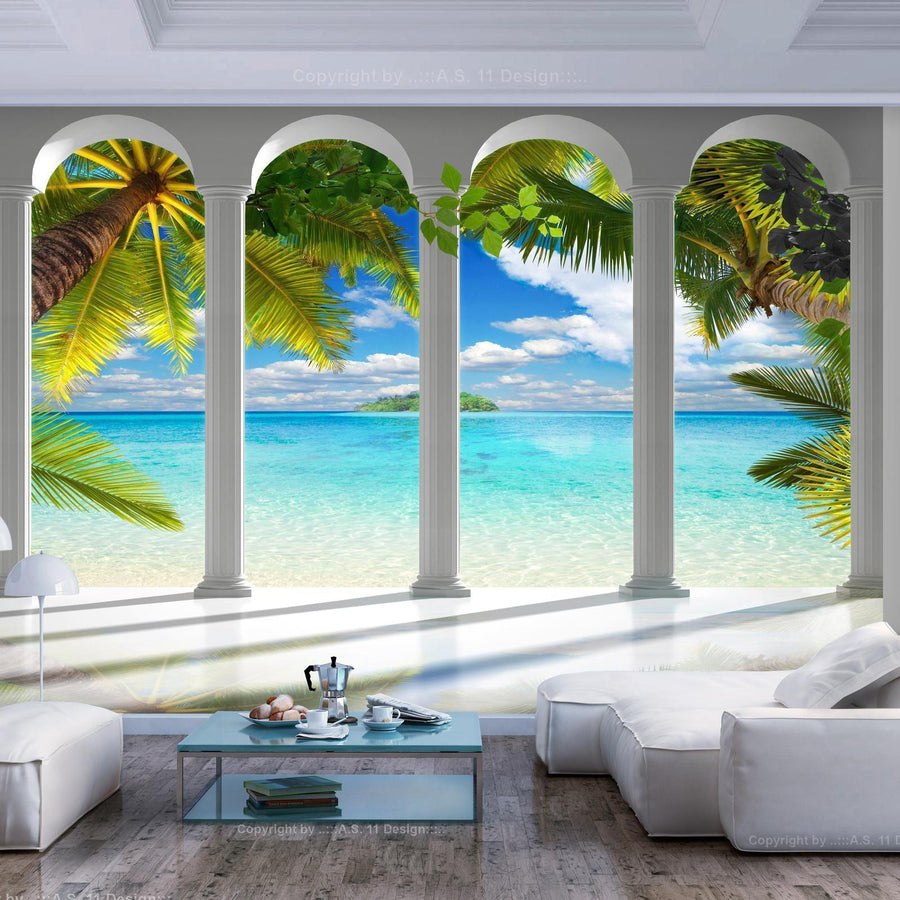 Fototapete - Sea behind Columns Artgeist