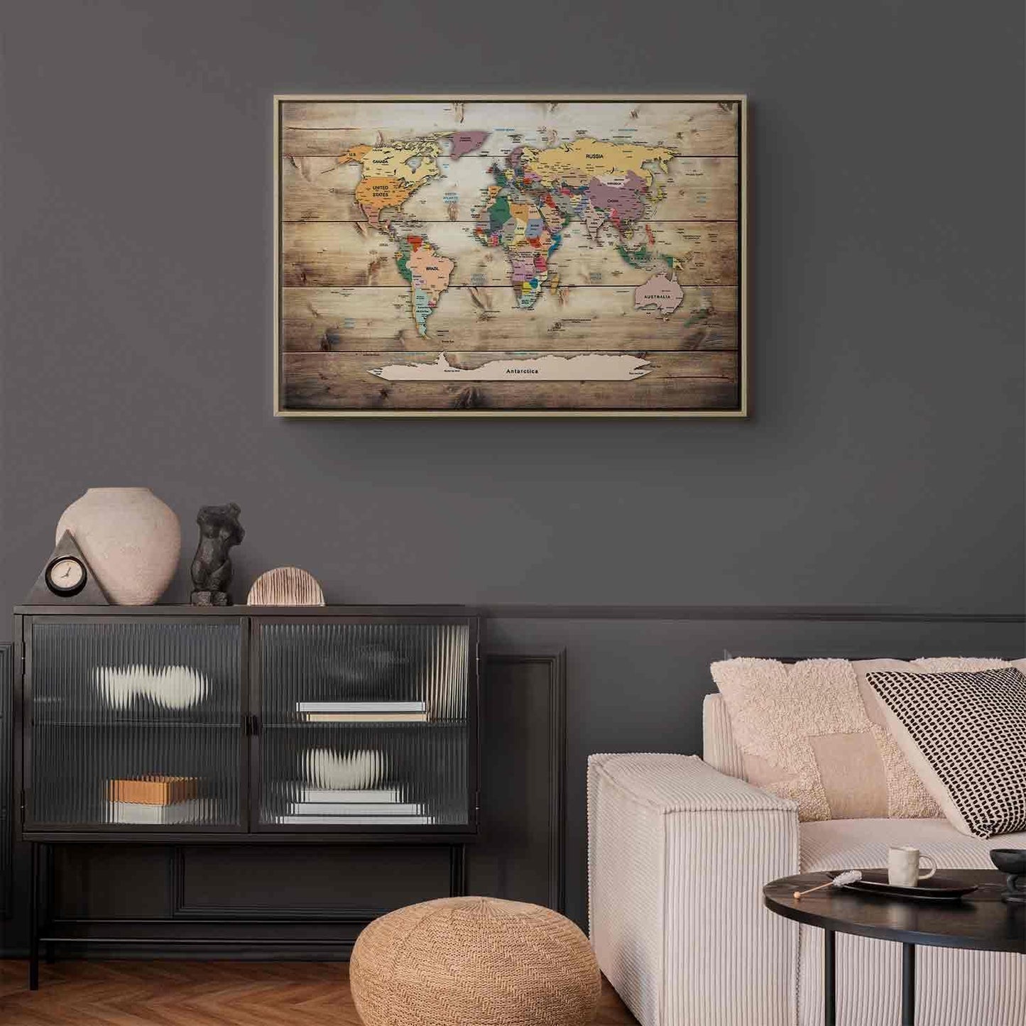 Leinwandbild - World Map: Colourful Continents Artgeist