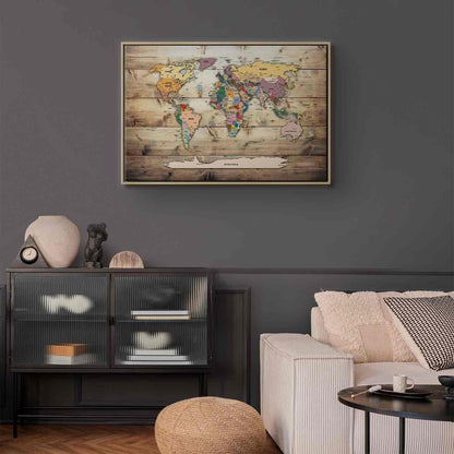 Leinwandbild - World Map: Colourful Continents Artgeist