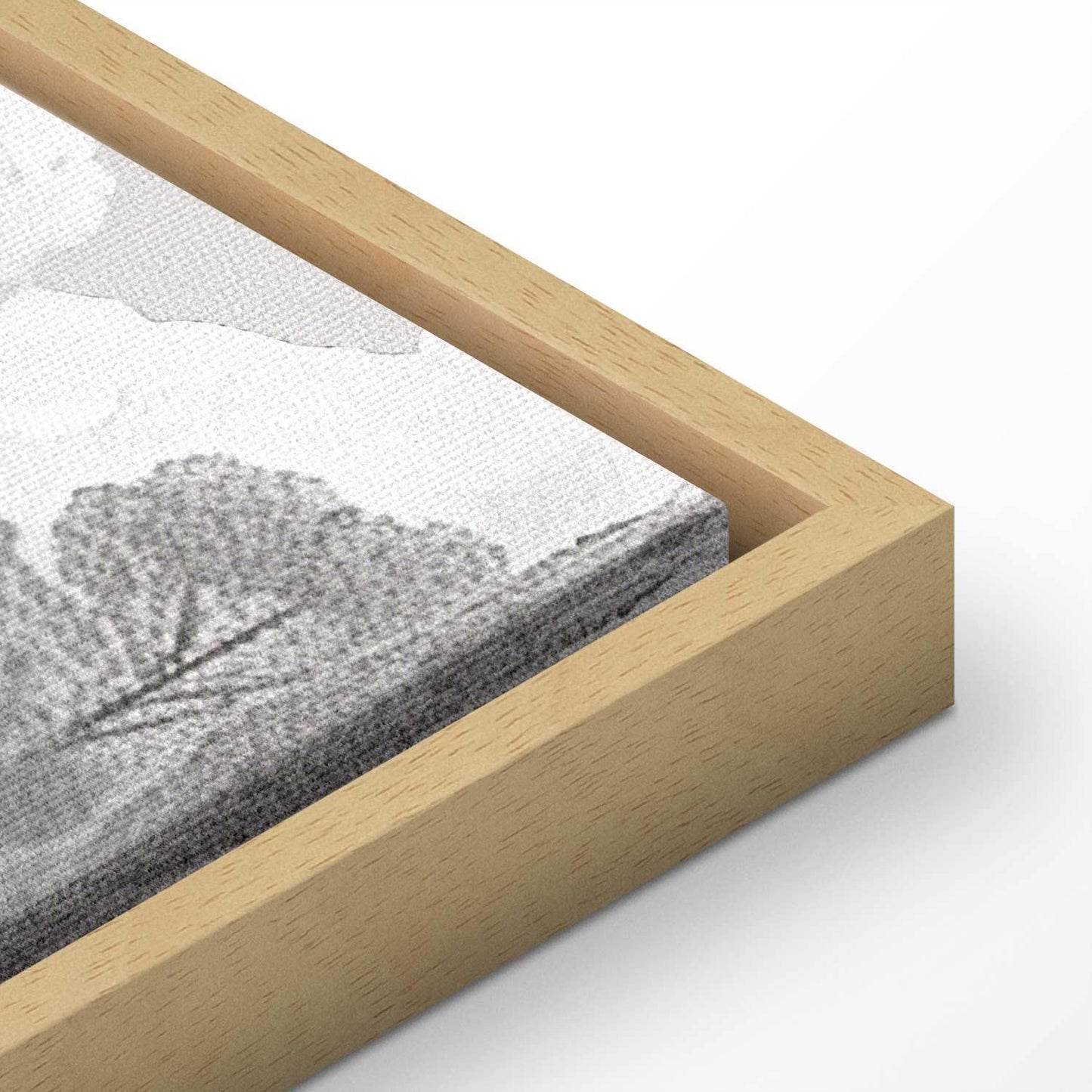 Leinwandbild - Black and White Vintage Landscape Retro View of a Pond with a Boat