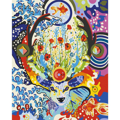 Malen nach Zahlen - Deer and Flowers