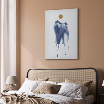 Leinwandbild - Forest in Watercolors (1-part) - Blue Hue Landscape Abstraction