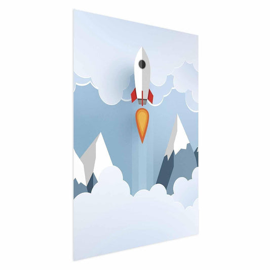 Poster - Rocket in the Clouds Artgeist