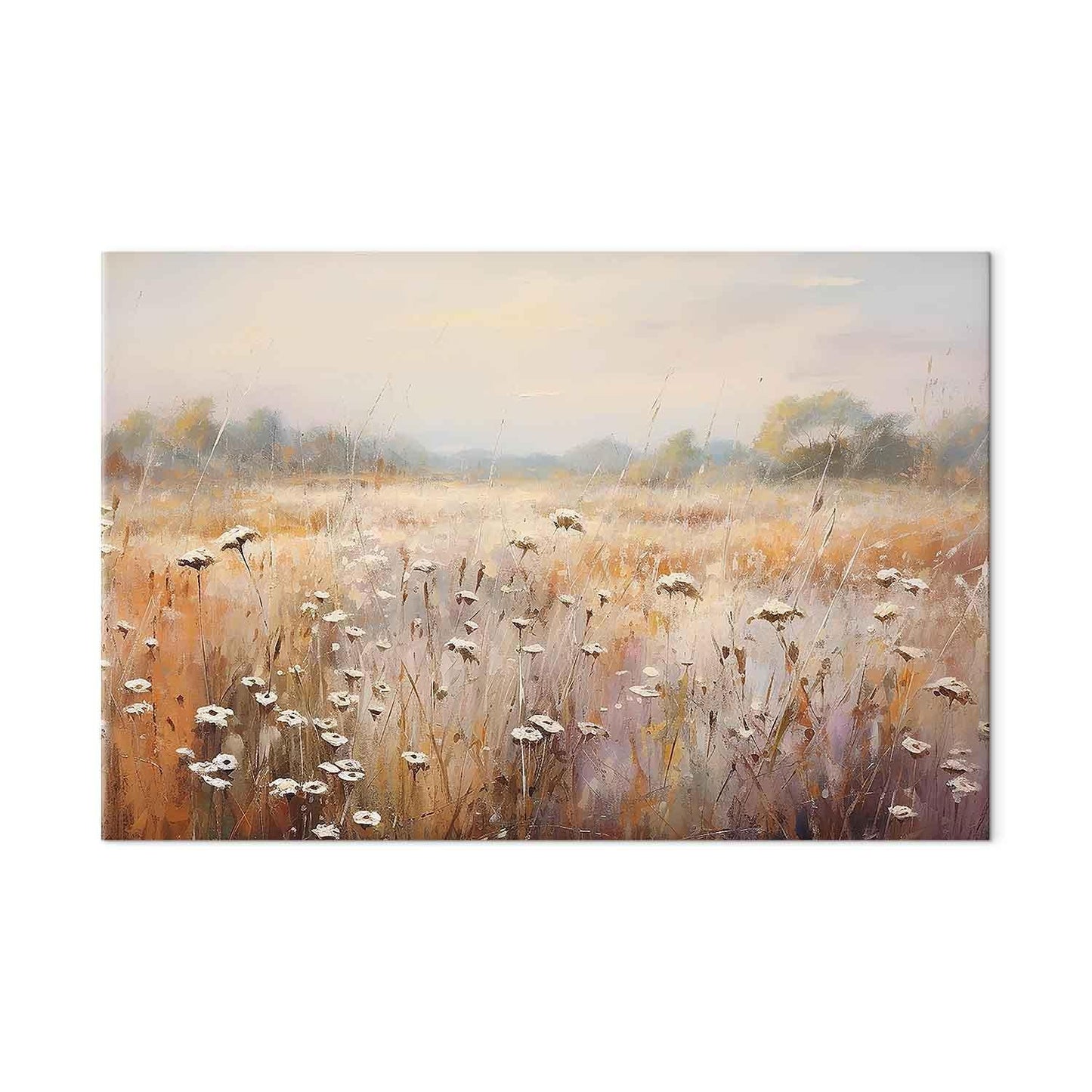 Wandbild XXL - Impressionist meadow – field landscape in a pastel colour palette