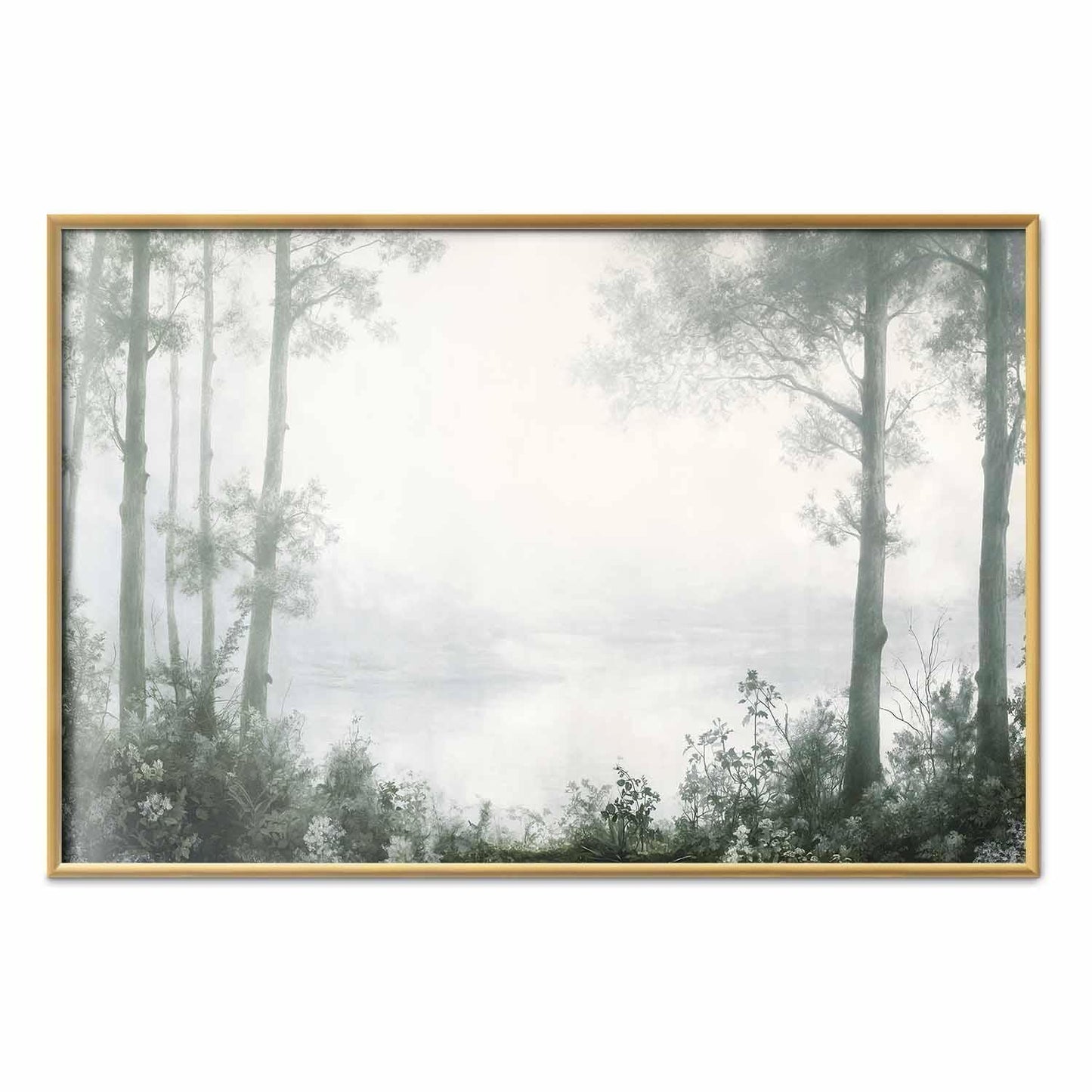 Poster - Forest and Pond in Patinated Green
