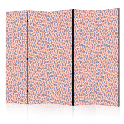 Paravent - Giraffe Pattern - Colorful Animal Pattern in Blue-Pink Spots Artgeist