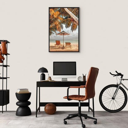 Leinwandbild - Palm Umbrella (1 Part) Vertical