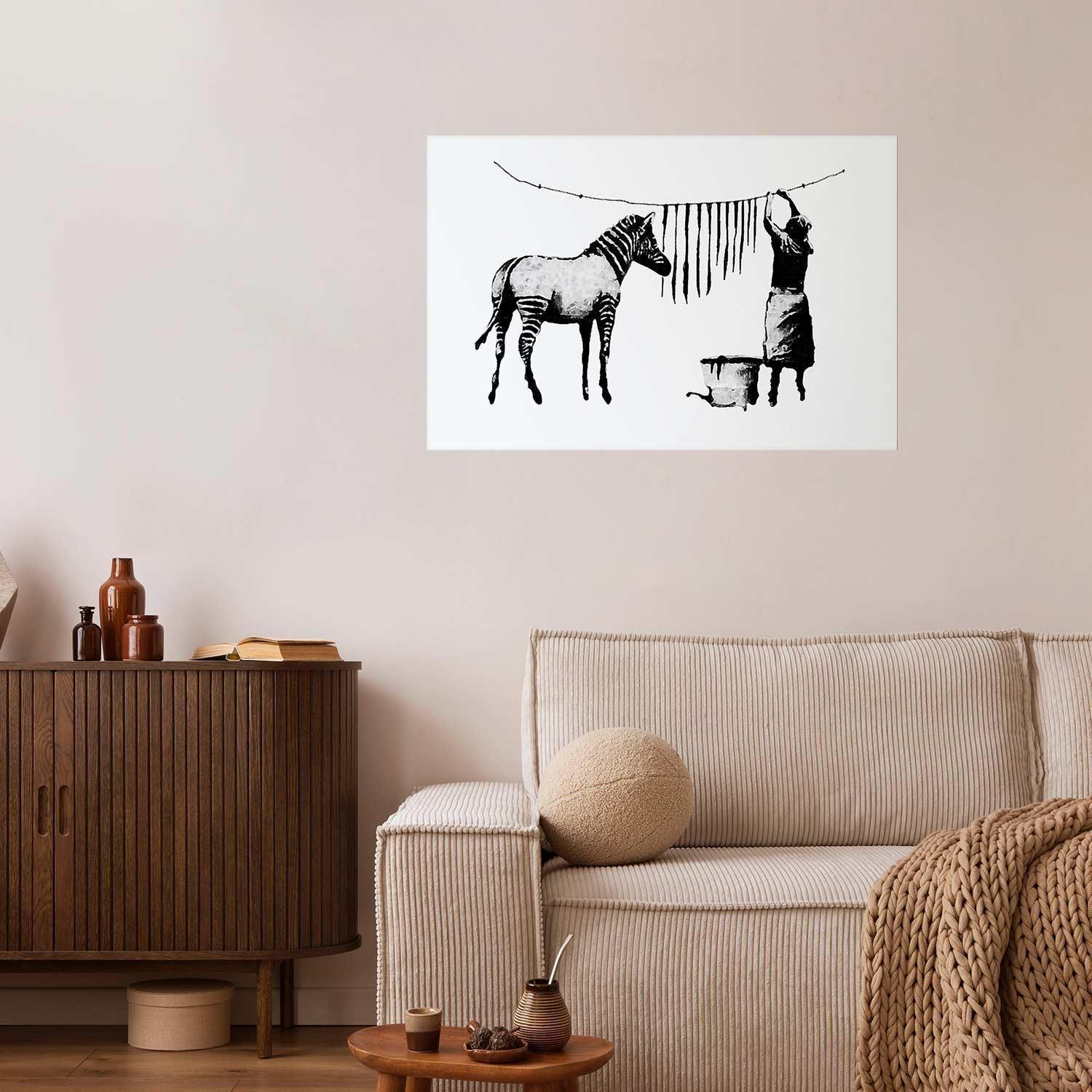 Poster - Banksy: Zebra Washing Artgeist