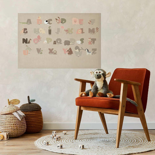 Poster - Beige Alphabet Artgeist