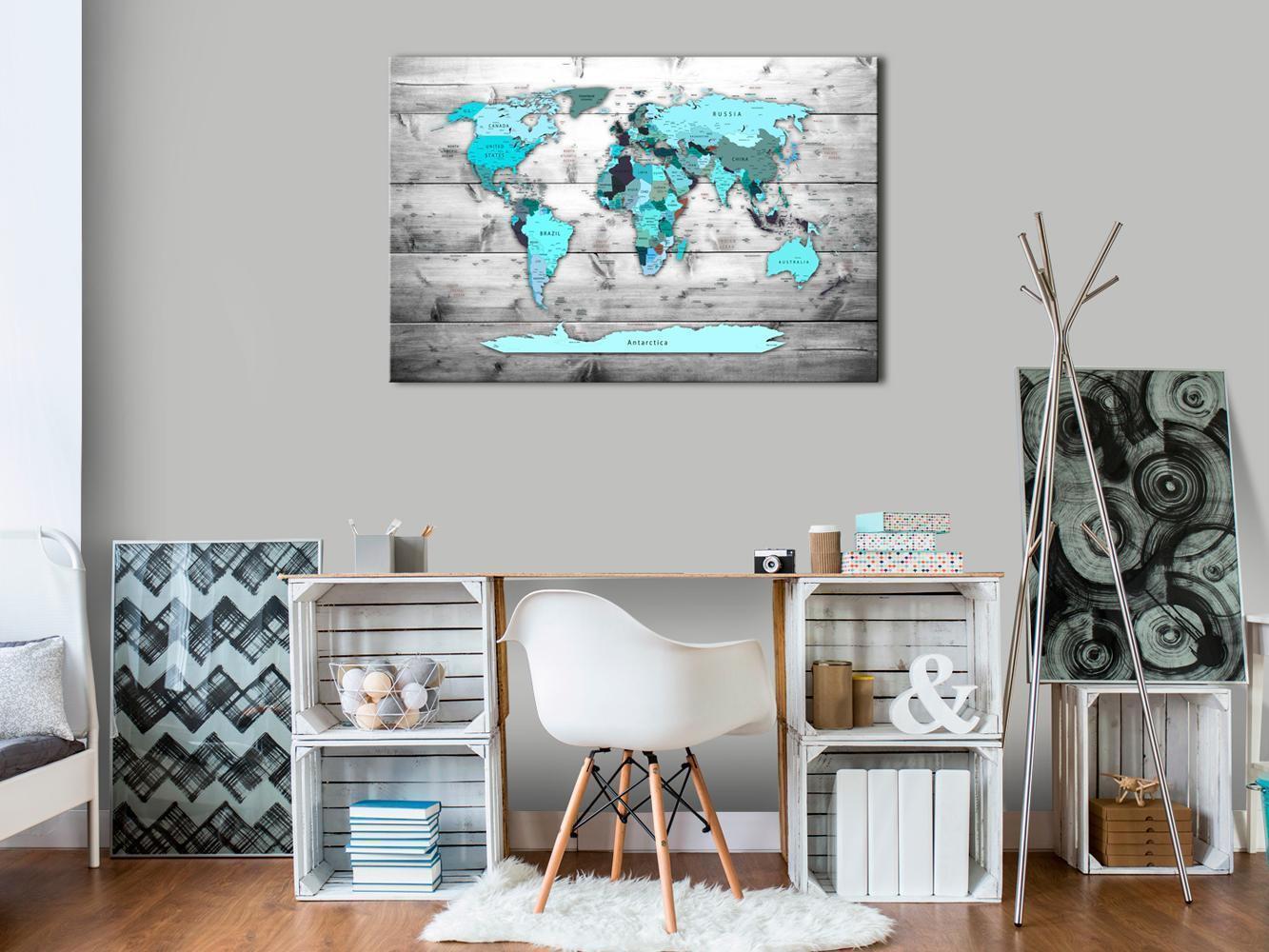 Korkbild - Blue Continents Artgeist