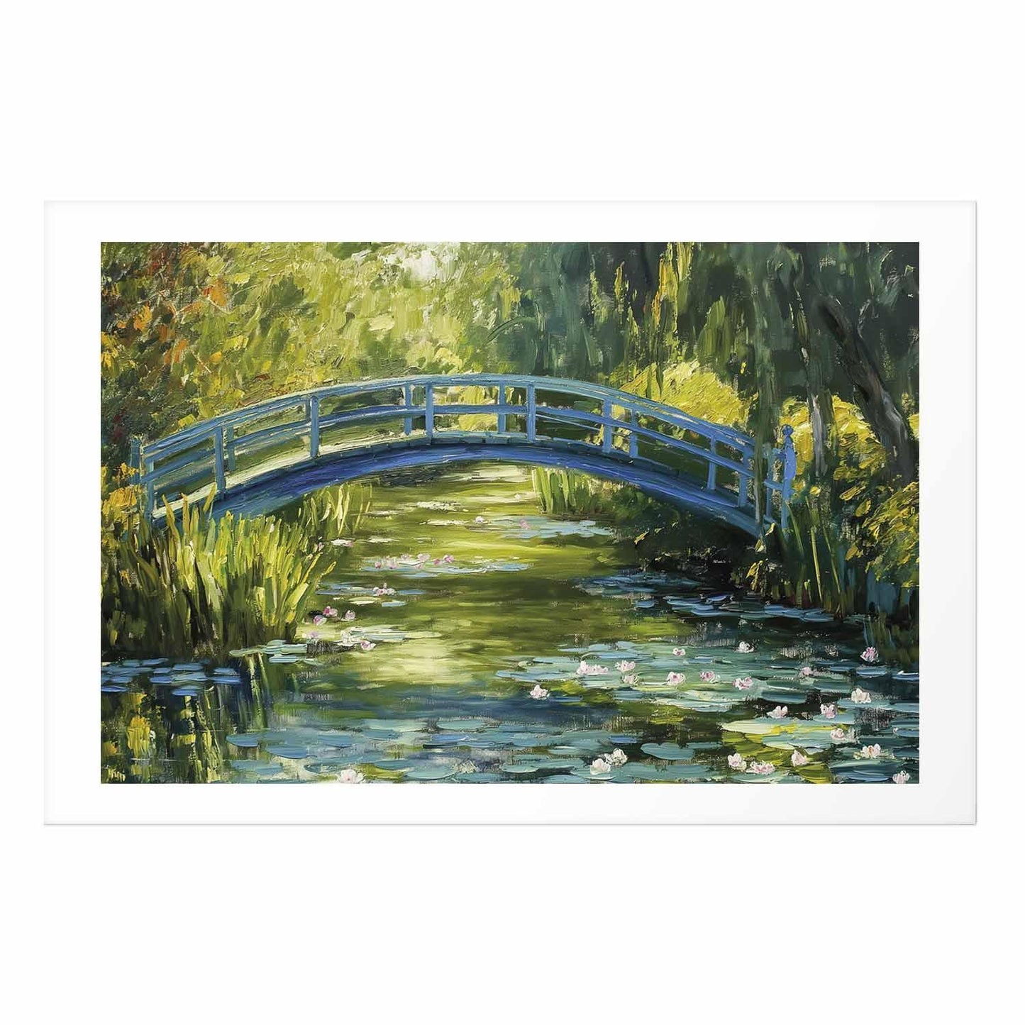 Poster - Impressionist bridge - painting of a bridge against a picturesque background