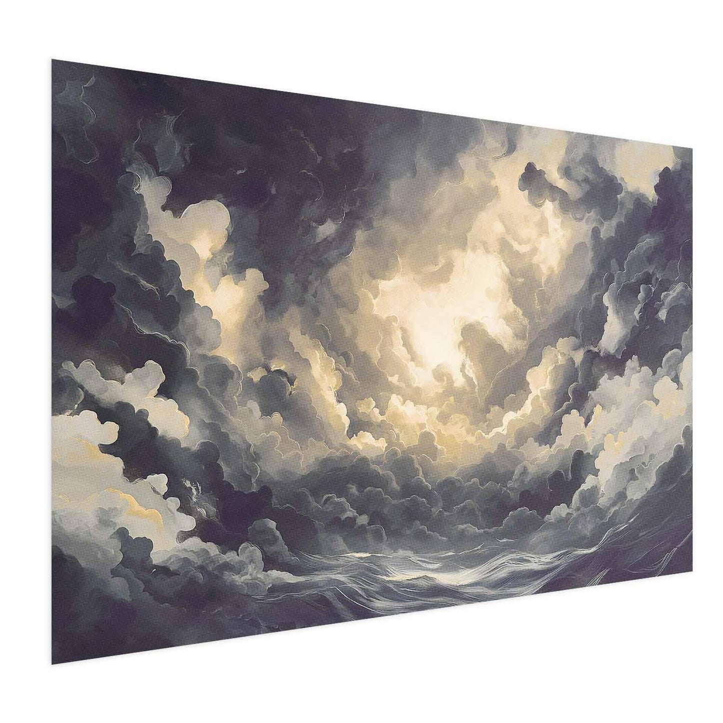 Poster - Epic Play of Light: The Sun Battling for Dominance Over the Clouds Artgeist