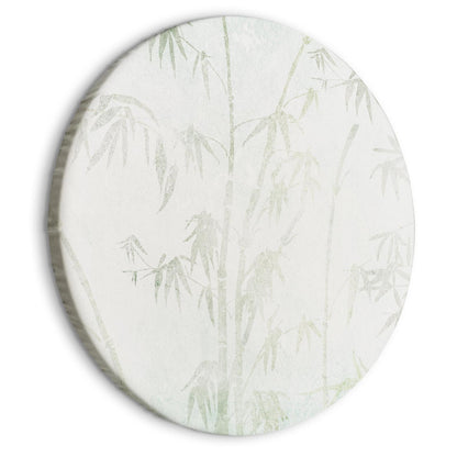 Rundes Bild - Bamboo forest - Delicate bamboo jungle in pastel colors of celadon and green on a light background/Jungle in Asia Artgeist