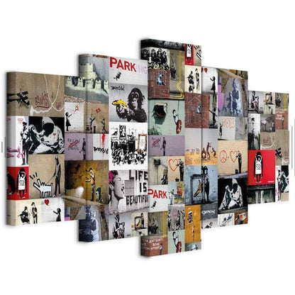 Leinwandbild - Art of Collage: Banksy IV