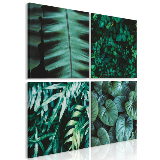 Leinwandbild - Botanical Depth (4 Parts) Artgeist