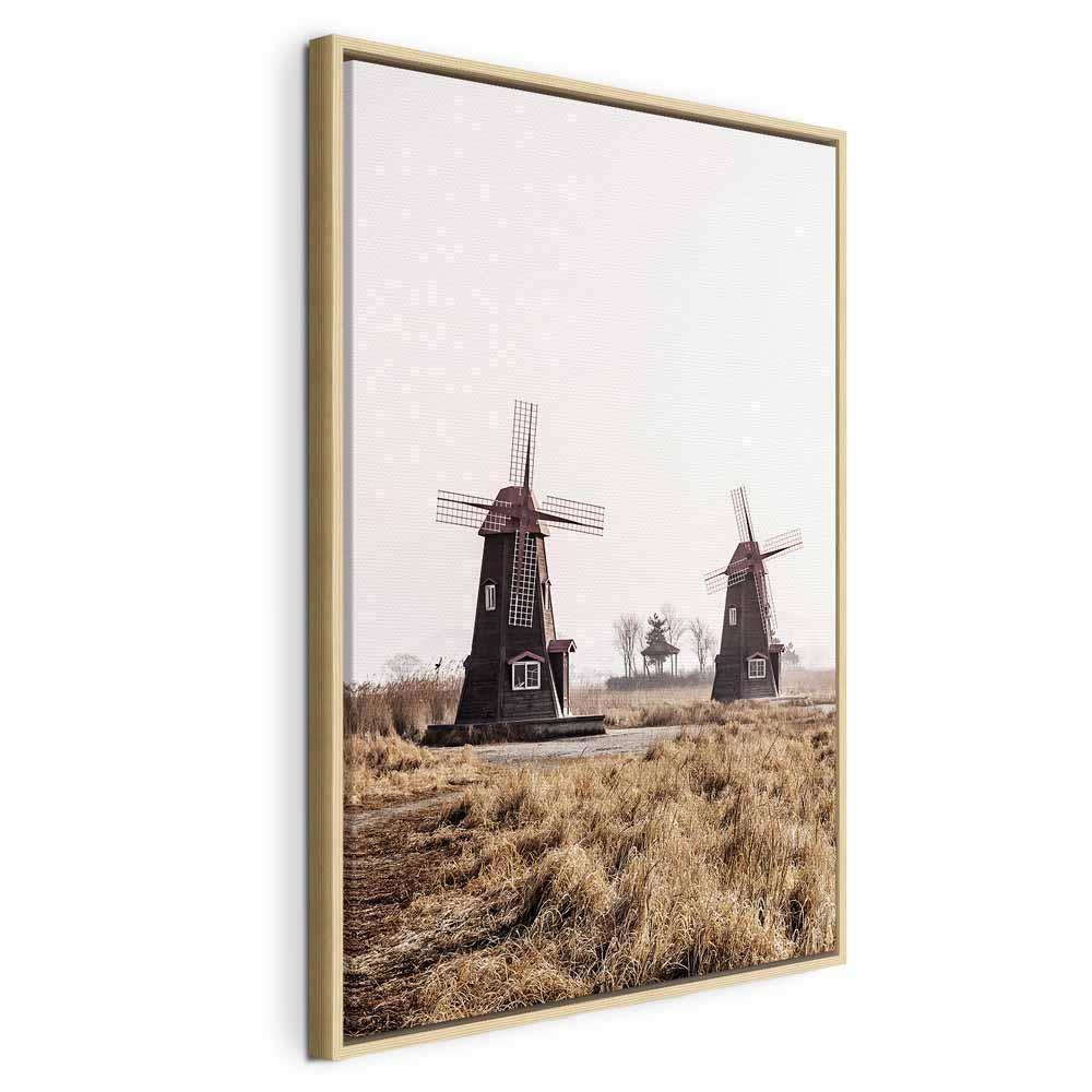 Leinwandbild - Wooden Windmill (1 Part) Vertical