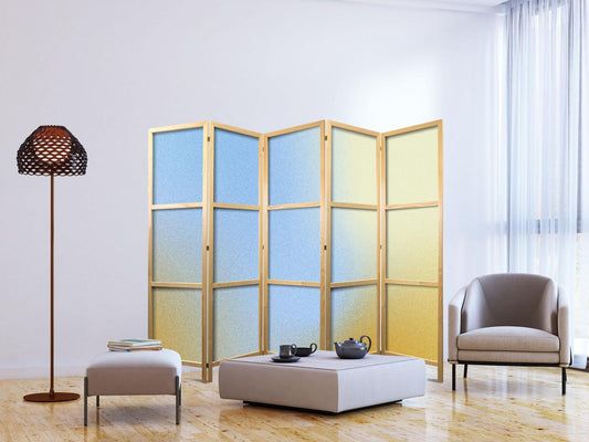 Japanischer Paravent - Energetic Gradient - Gradient Composition in Vibrant Colors