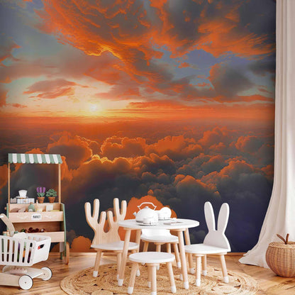 Fototapete - When Dawn Tickles the Clouds: A Spectacle of Colors on the Morning Sky