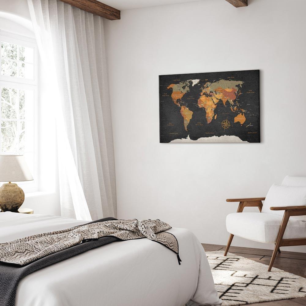 Leinwandbild - World Map: Secrets of the Earth