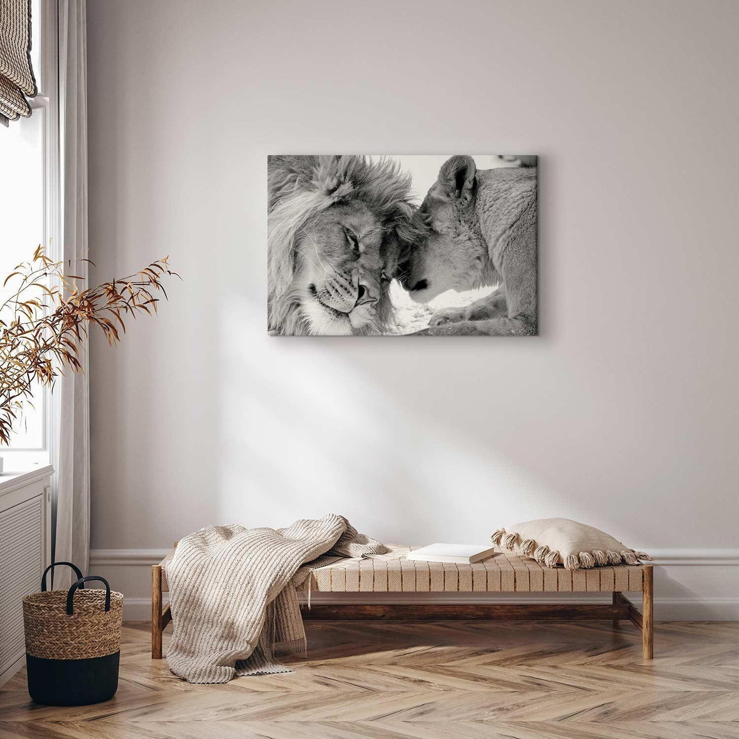 Leinwandbild „Löwenliebe – Kraft und Zärtlichkeit in einem Bild“