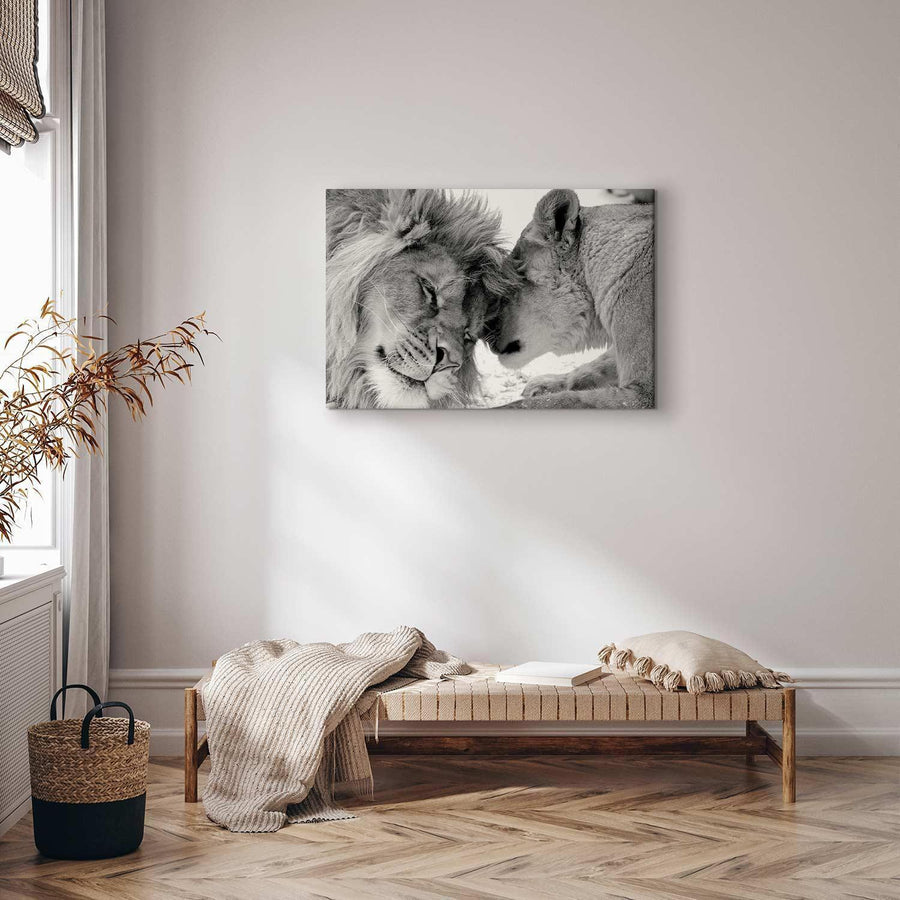 Leinwandbild - Lion's Love Artgeist