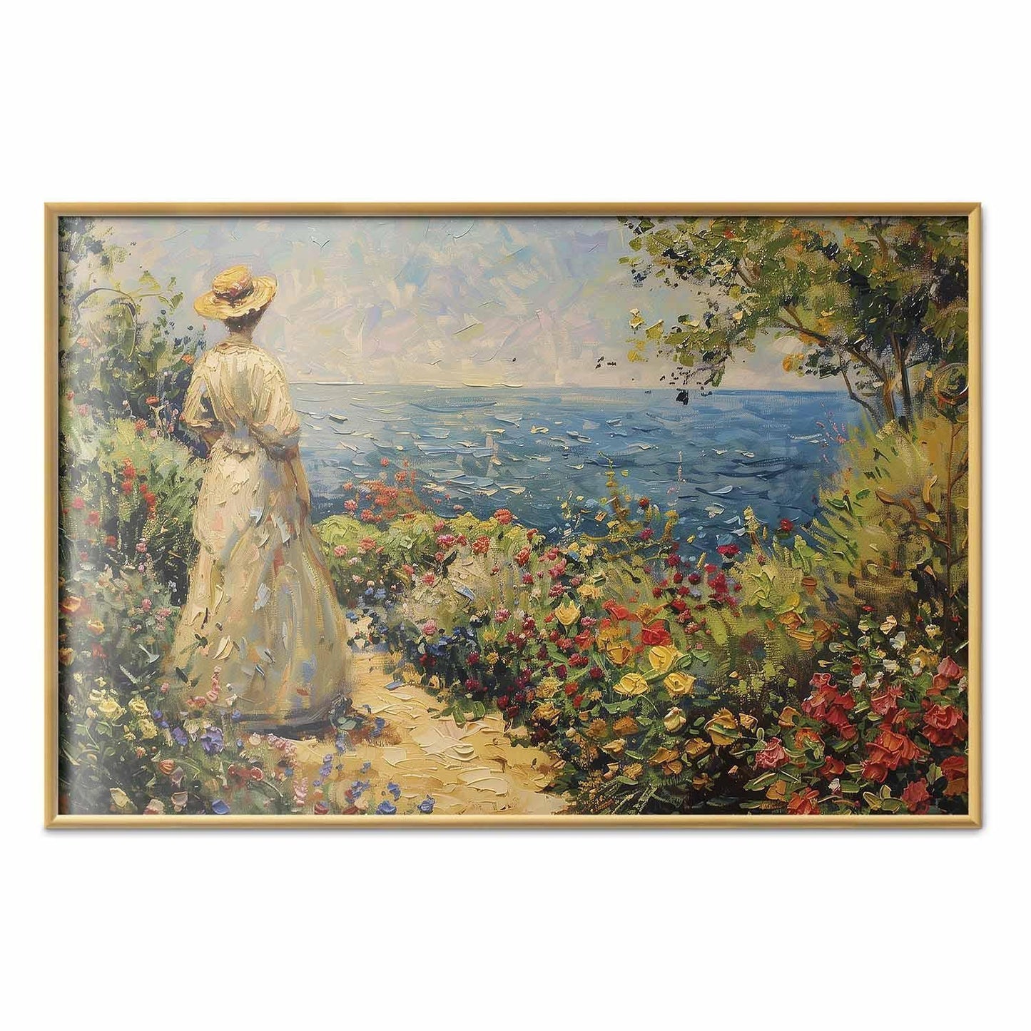 Poster - Nostalgic impression - a pensive woman contemplating