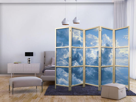 Japanischer Paravent - Ocean in the Air: Waving Clouds Reflecting Morning Light Artgeist