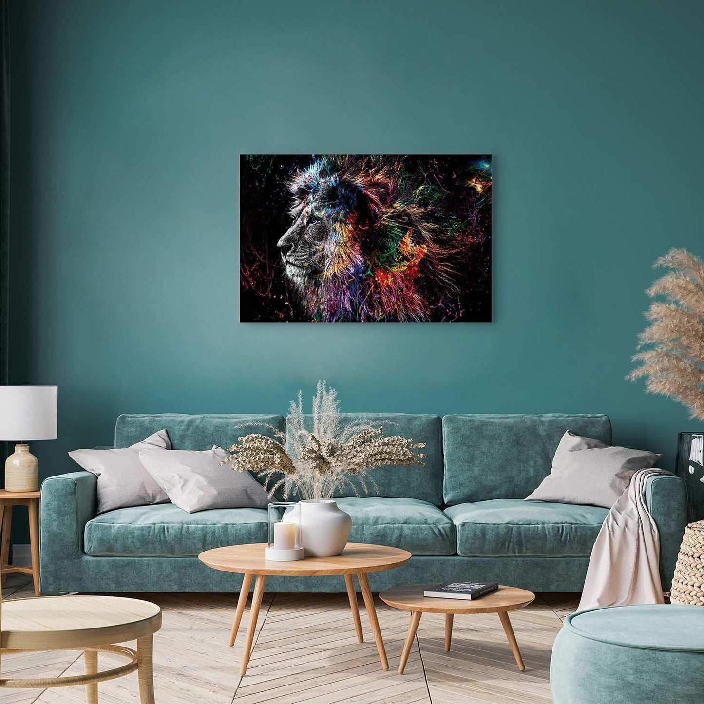 Leinwandbild - Crazy Lion (1 Part) Wide