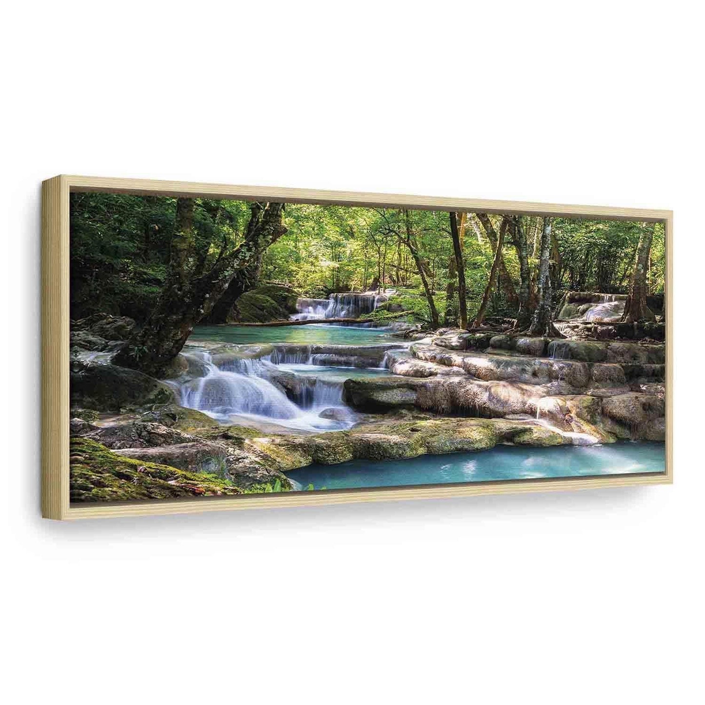 Leinwandbild - Nature: Forest Waterfall Artgeist
