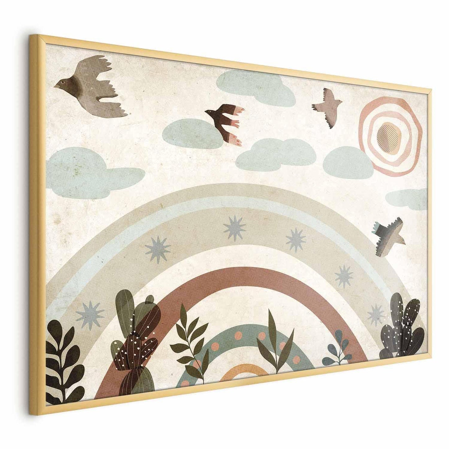 Poster - Rainbow and Birds