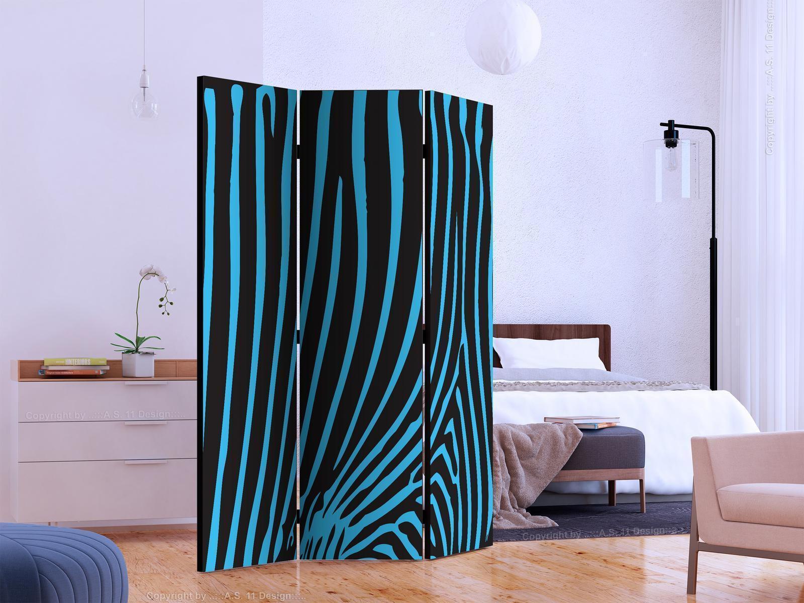 Paravent - Zebra pattern (turquoise) Artgeist