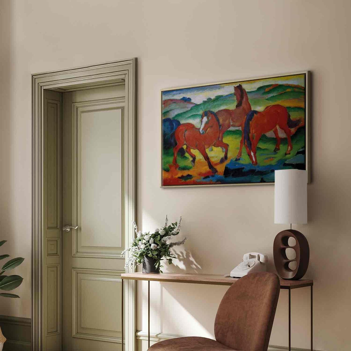 Leinwandbild - The Red Horses (Grazing Horses IV) (Franz Marc) Artgeist