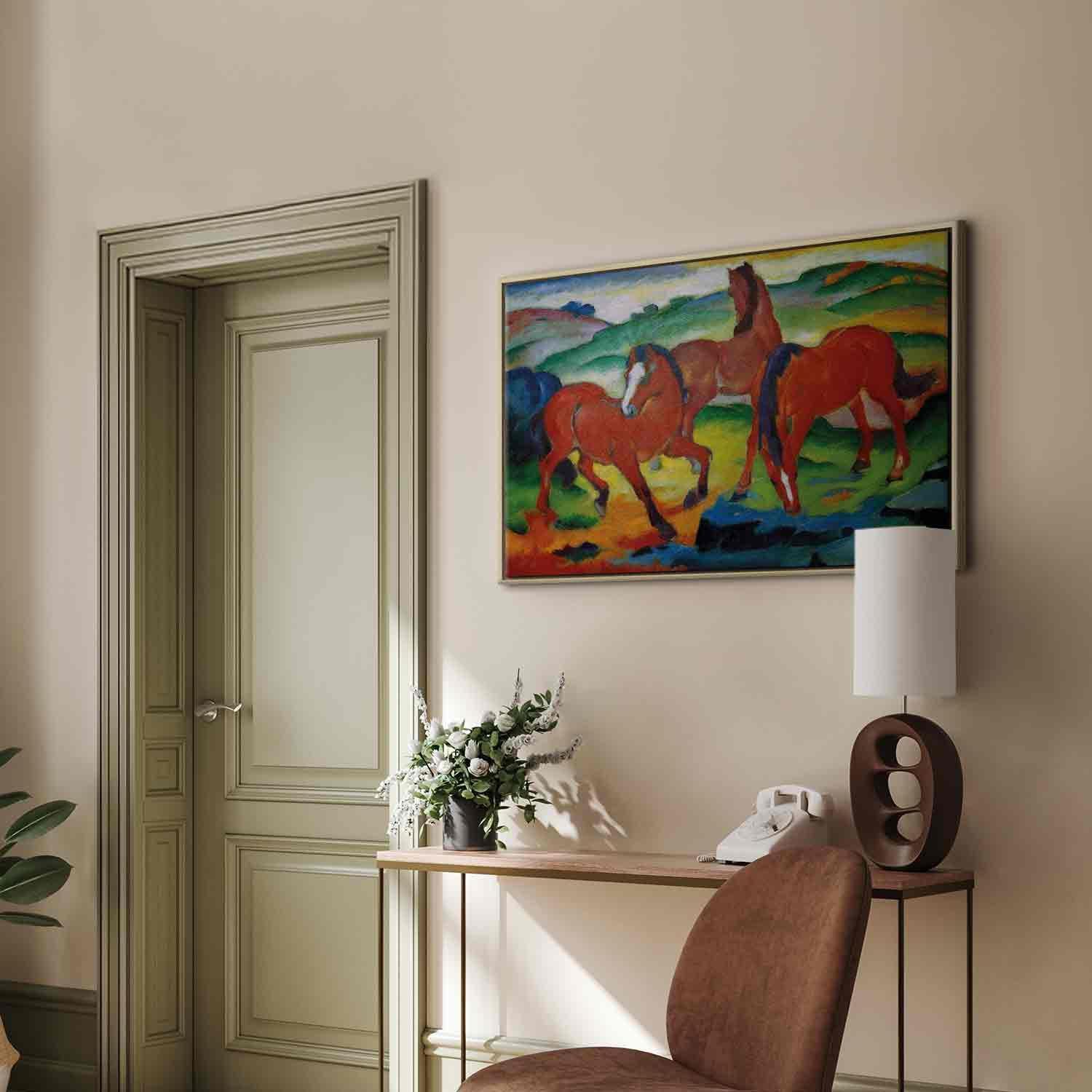 Leinwandbild - The Red Horses (Grazing Horses IV) (Franz Marc) Artgeist