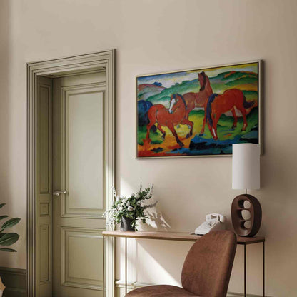 Leinwandbild - The Red Horses (Grazing Horses IV) (Franz Marc) Artgeist