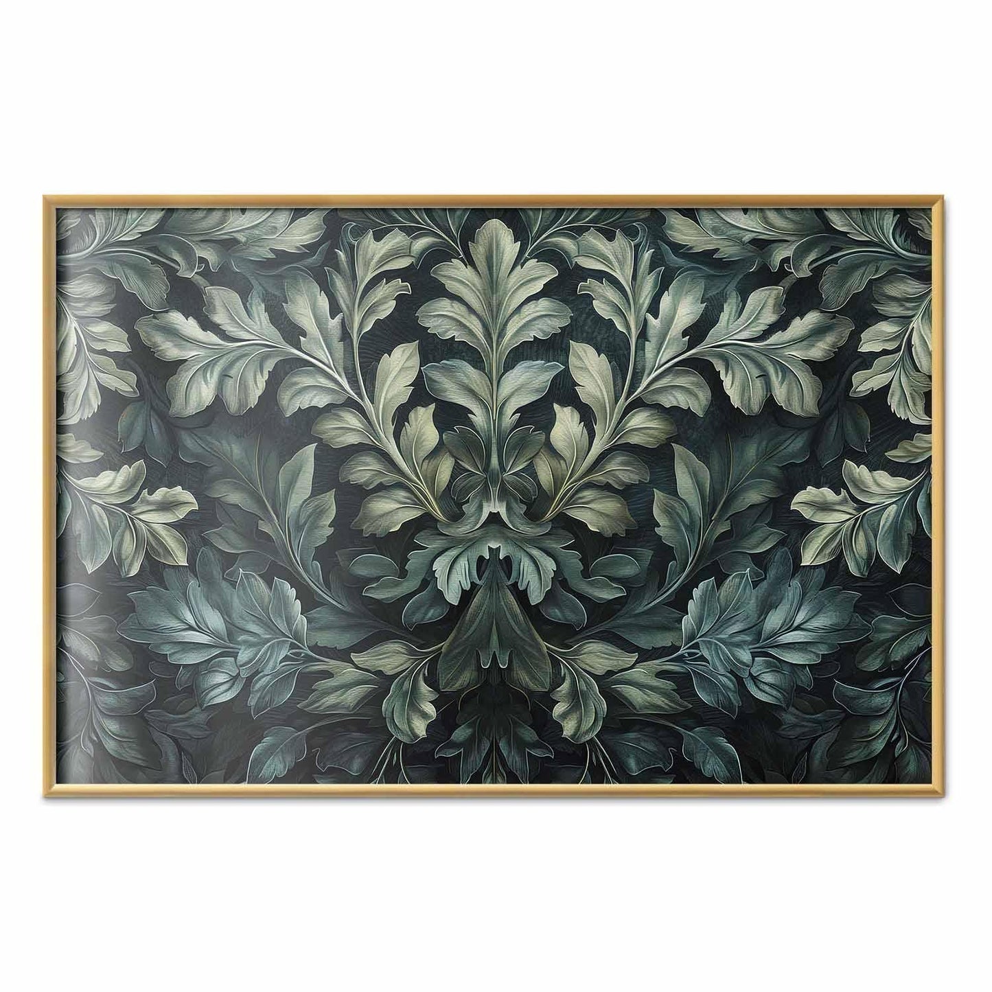 Poster - Victorian Leaves in Dark Greens