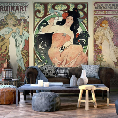 Fototapete „Alphonse Mucha – Women’s“ – Jugendstilkunst für Ihr Zuhause