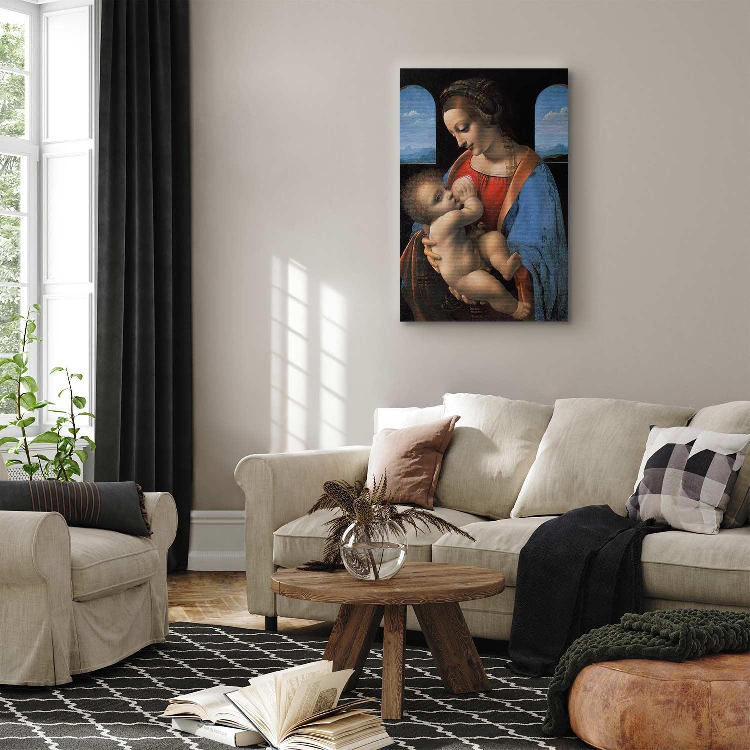 Leinwandbild - Madonna Litta (Leonardo da Vinci) Artgeist