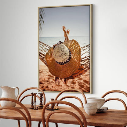 Leinwandbild - Hammock on the Beach (1 Part) Vertical