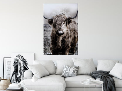 Leinwandbild - Highland Cow in Sepia Artgeist