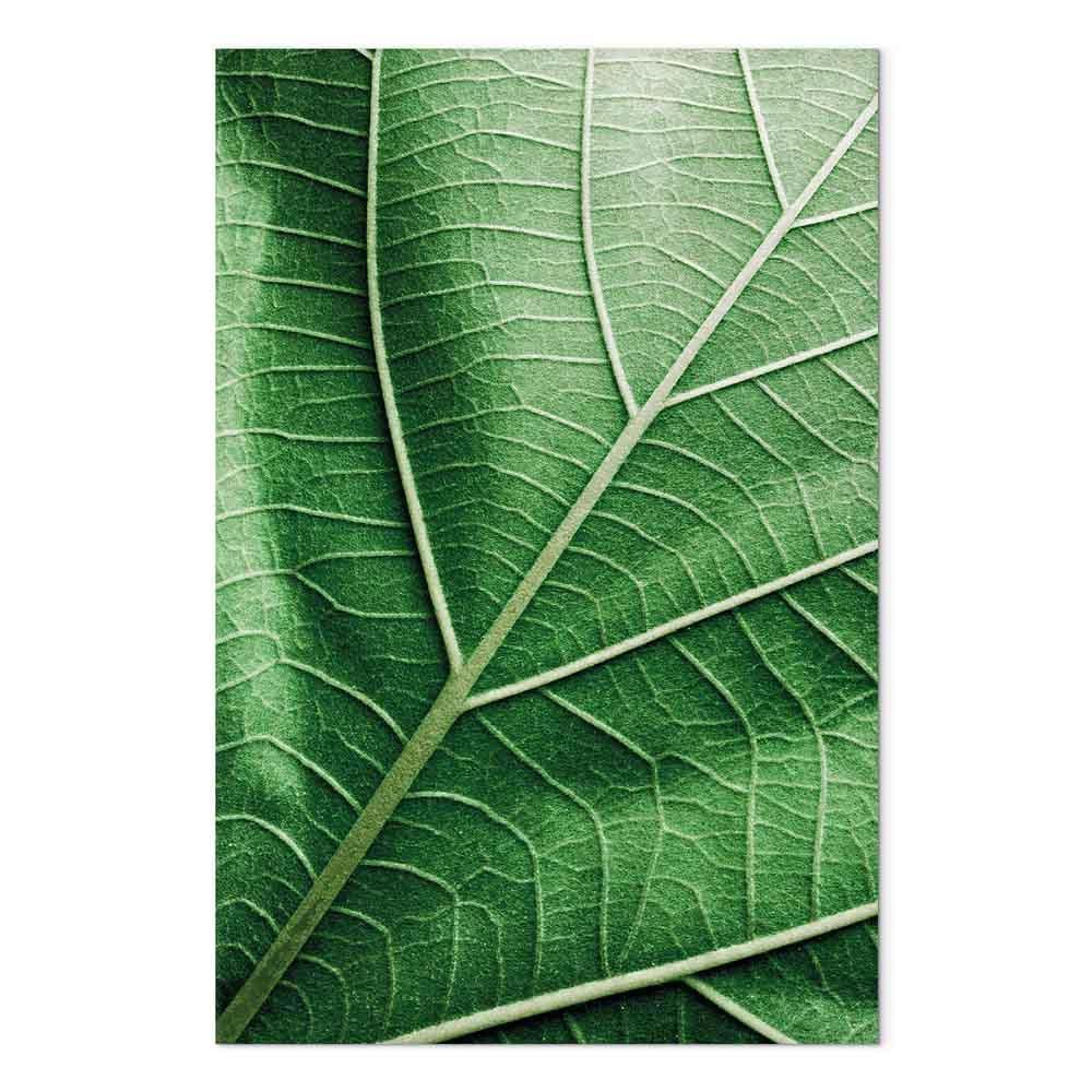 Leinwandbild - Malachite Leaf (1 Part) Vertical