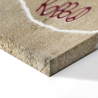 Leinwandbild - Banksy's Plane (1-part) - Red Graffiti Text on Mural Background